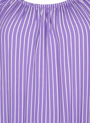Striped viscose blouse with short sleeves, Deep L./White Stripe, Packshot image number 2