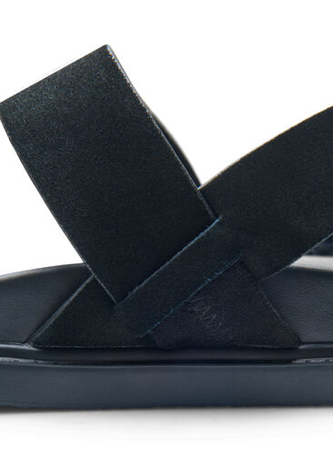 Wide fit sandal in suede, Black, Model image number 0