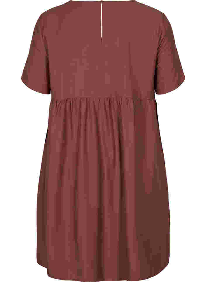 Short-sleeved A-line tunic, Mahogany, Packshot image number 1