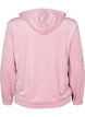Velour cardigan with hood and pockets, Pink, Packshot image number 1