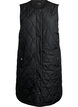 Long quilted gilet with press studs, Black, Packshot image number 0
