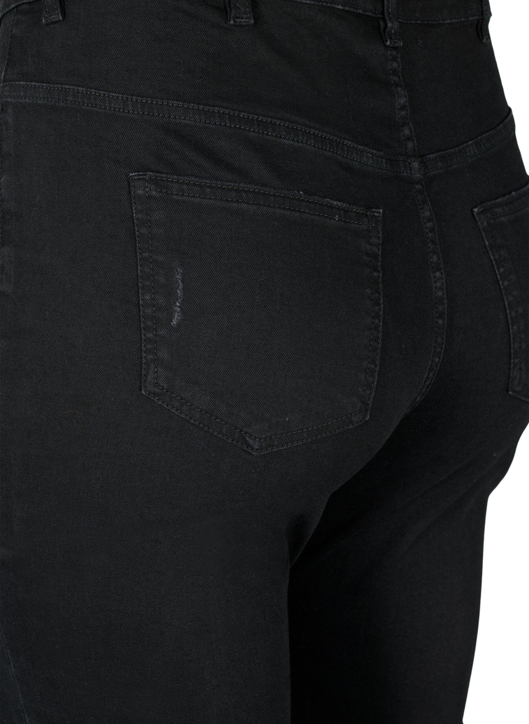 Zizzifashion Tight-fitting jeans with rip details, Black, Packshot image number 3