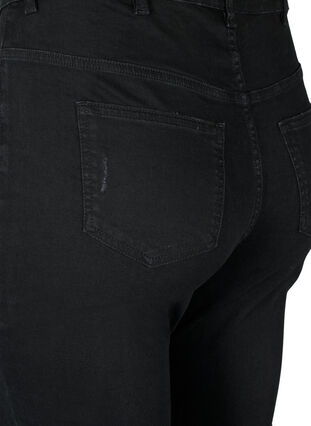 Tight-fitting jeans with rip details, Black, Packshot image number 3