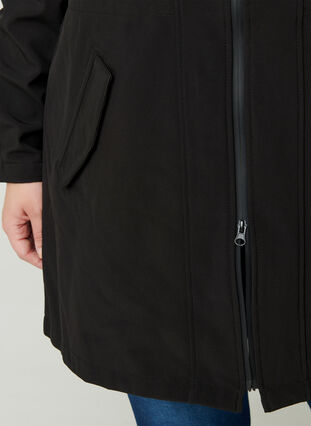 Hooded softshell jacket, Black solid, Model image number 3