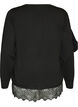 Cardigan with a wide lace hem, Black, Packshot image number 1