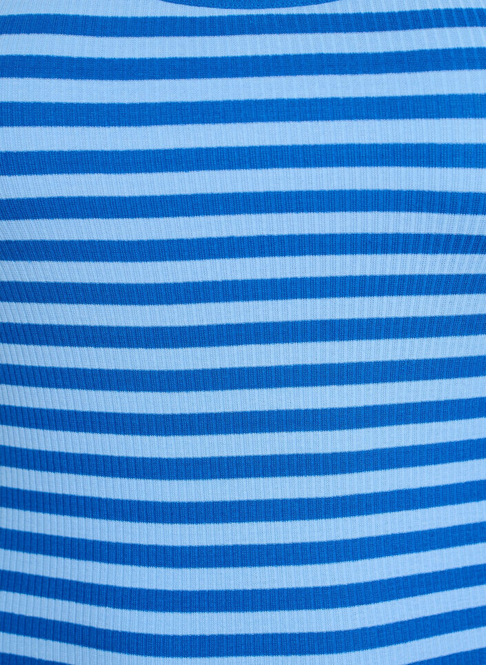 Striped tank top with a rib structure, Light Blue, Packshot image number 2