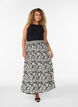 Viscose maxi skirt with smocking, Black, Model image number 0