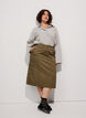Cotton cargo skirt with a back slit, Green, Model image number 0