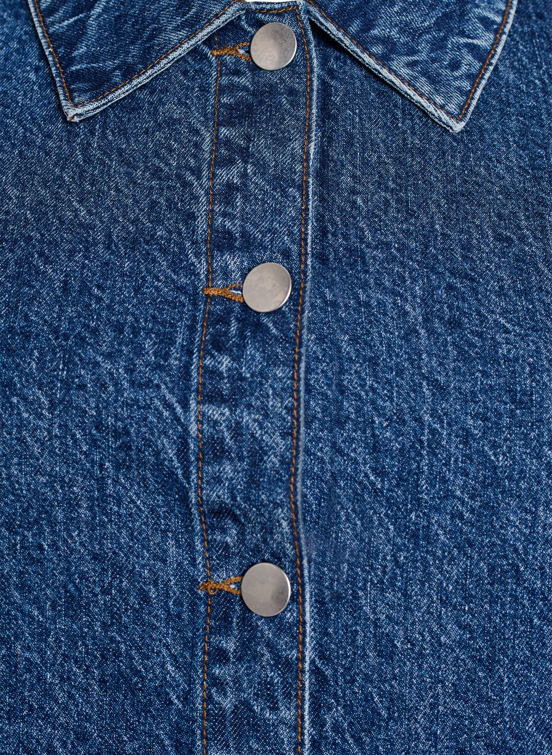 ZizzifashionShort-sleeved denim jacket with button fastening, Blue, Packshot image number 2