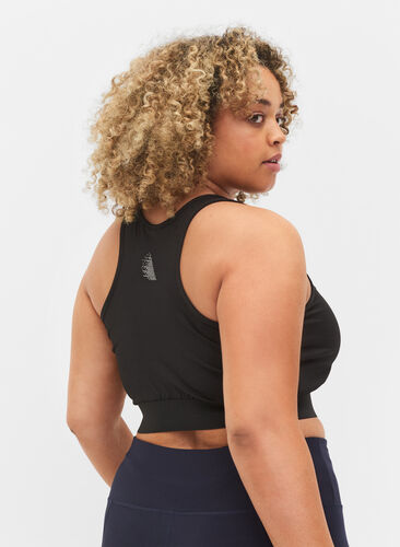 Mesh sports bra, Black, Model image number 1