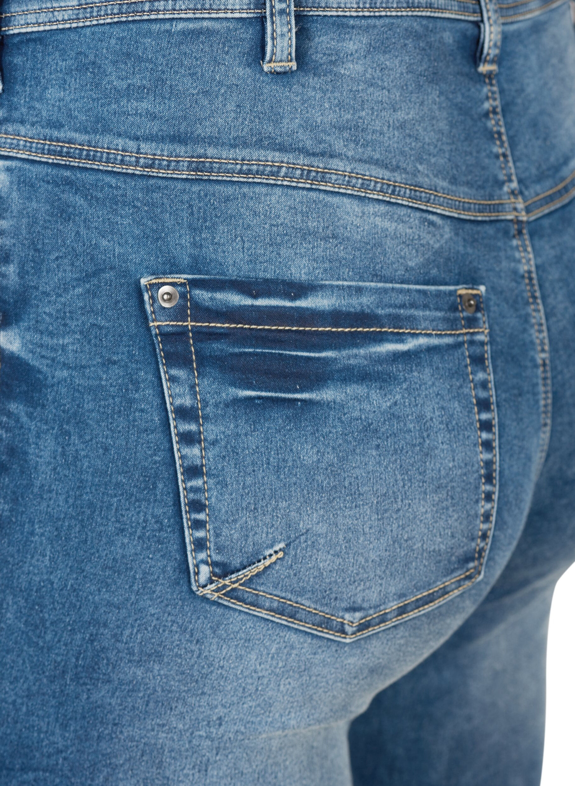 ZizzifashionCropped Amy jeans with a zip, Blue, Packshot image number 3
