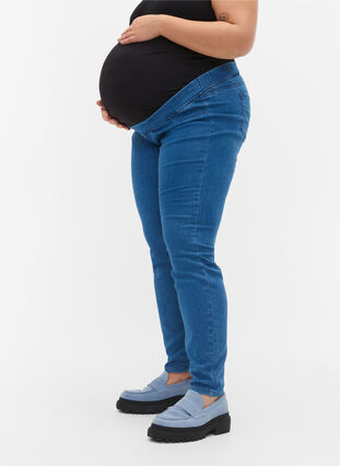 Maternity jeggings with back pockets, Blue denim, Model image number 2