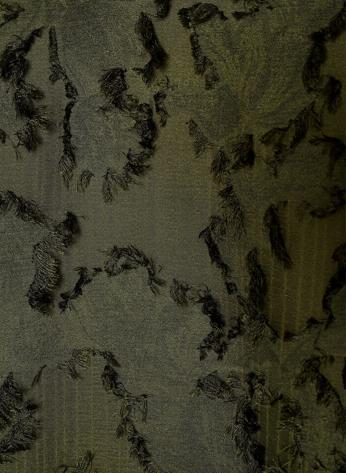 Dress with fringed threads and texture, Green, Packshot image number 2