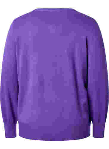 Ribbed cardigan with button closure, Purple Opulence, Packshot image number 1