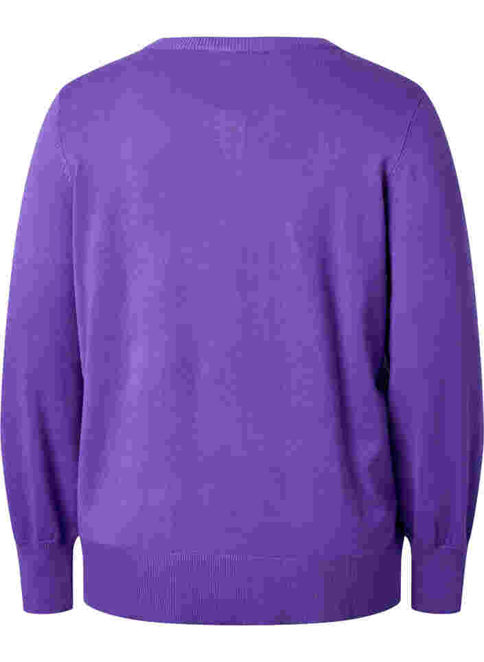 Ribbed cardigan with button closure, Purple Opulence, Packshot image number 1