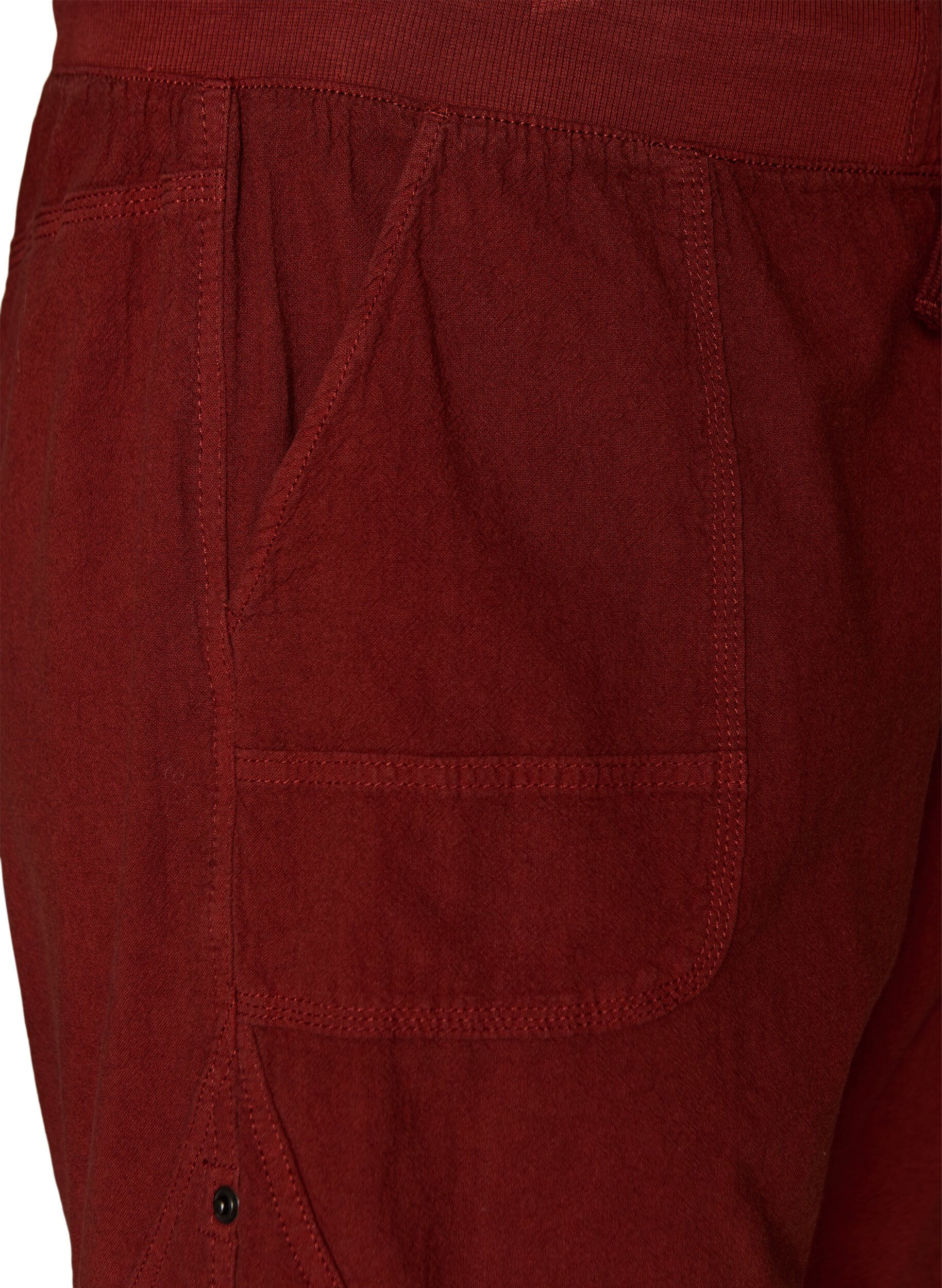ZizzifashionLoose cotton shorts with pockets, Red, Packshot image number 2