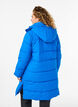 Long puffer jacket with pockets and hood, Blue, Model image number 2