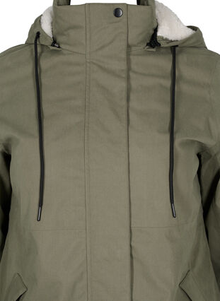 Waterproof jacket with detachable hood, Dusty Olive, Packshot image number 2