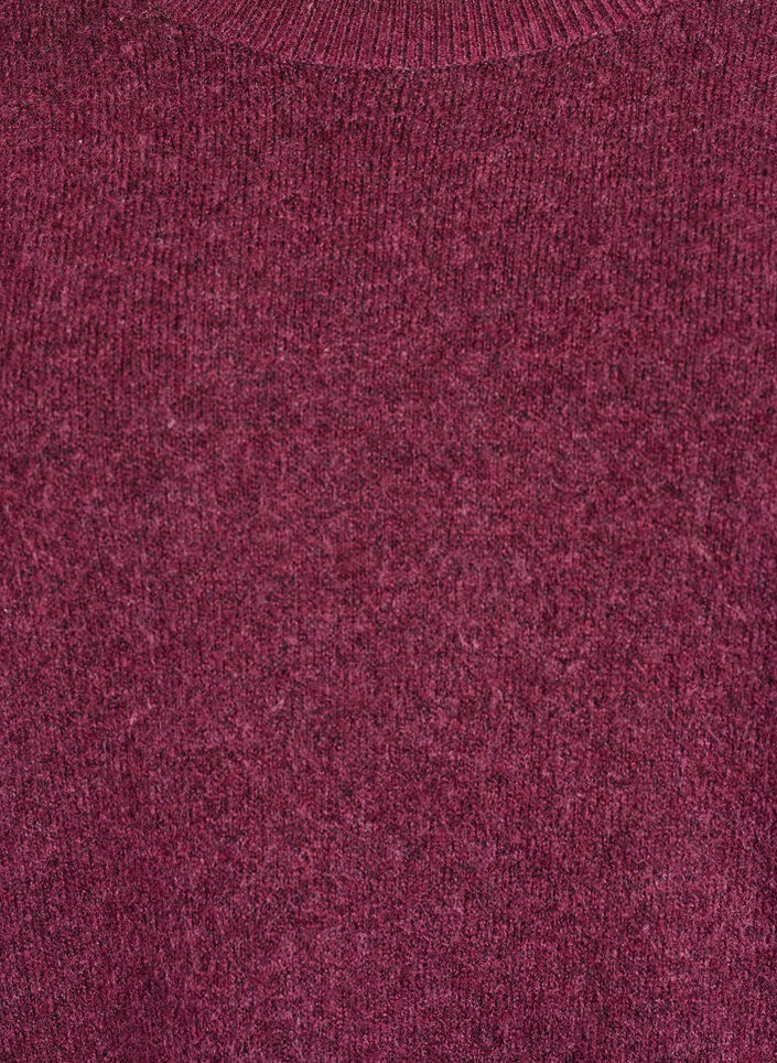 Loose knit sweater with prominent seams, Dark Bordeaux, Packshot image number 2