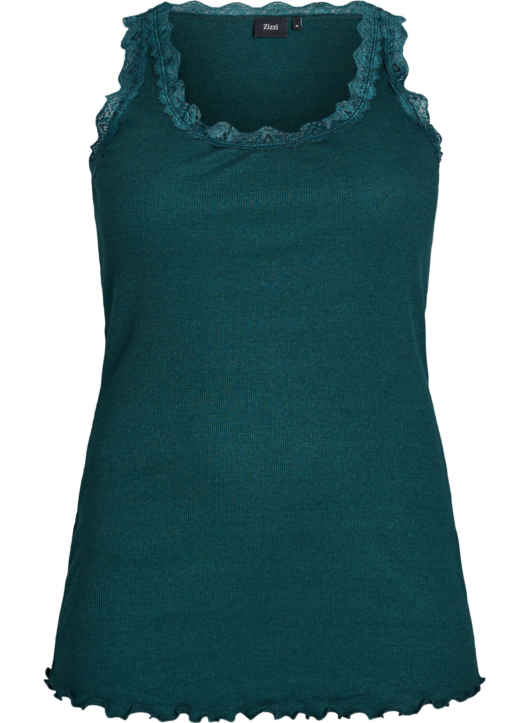 ZizzifashionTop with lace trim, Green, Packshot image number 0