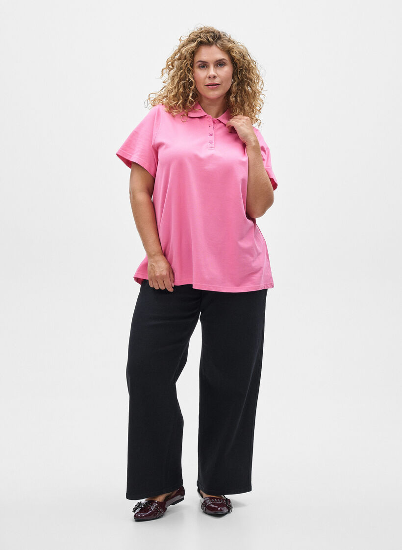 Polo shirt with short sleeves, Pink, Model image number 1