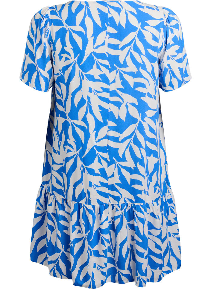 FLASH - Dress in viscose with cutline, Blue, Packshot image number 1