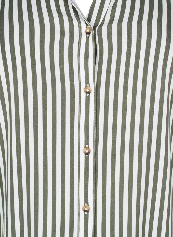 FLASH - Striped shirt with rolled-up sleeves, Green, Packshot image number 2