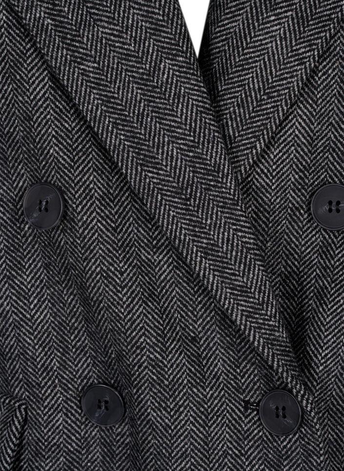 Wool-blend blazer with pockets, Dark Grey Melange, Packshot image number 3