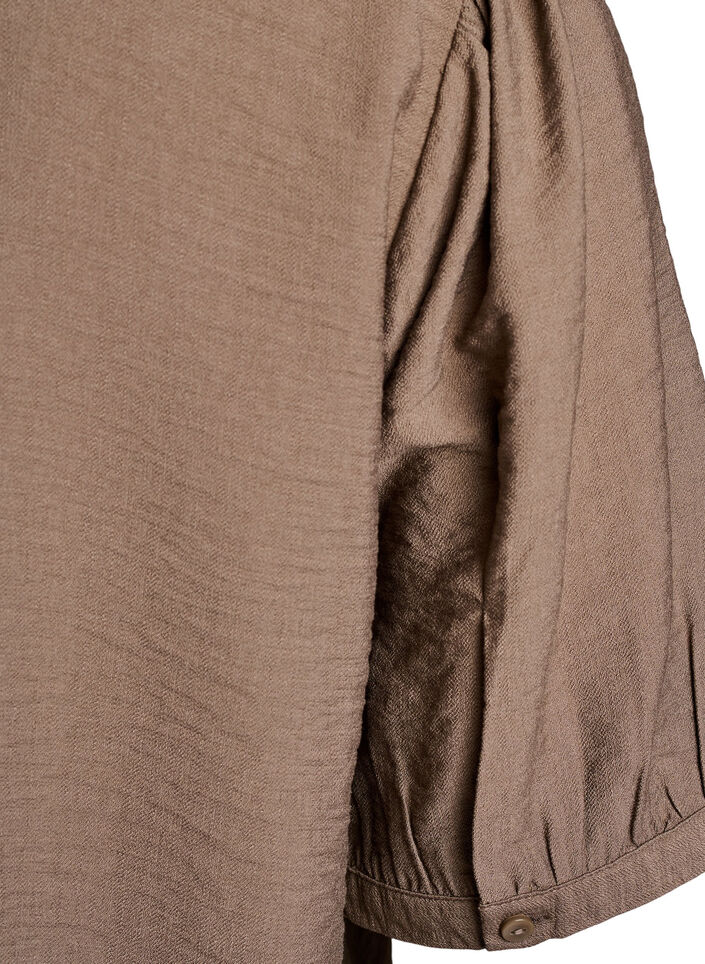 Viscose blouse with 1/2 sleeves, Brown, Packshot image number 3