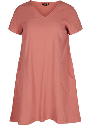 Short-sleeved cotton dress, Canyon Rose , Packshot image number 0