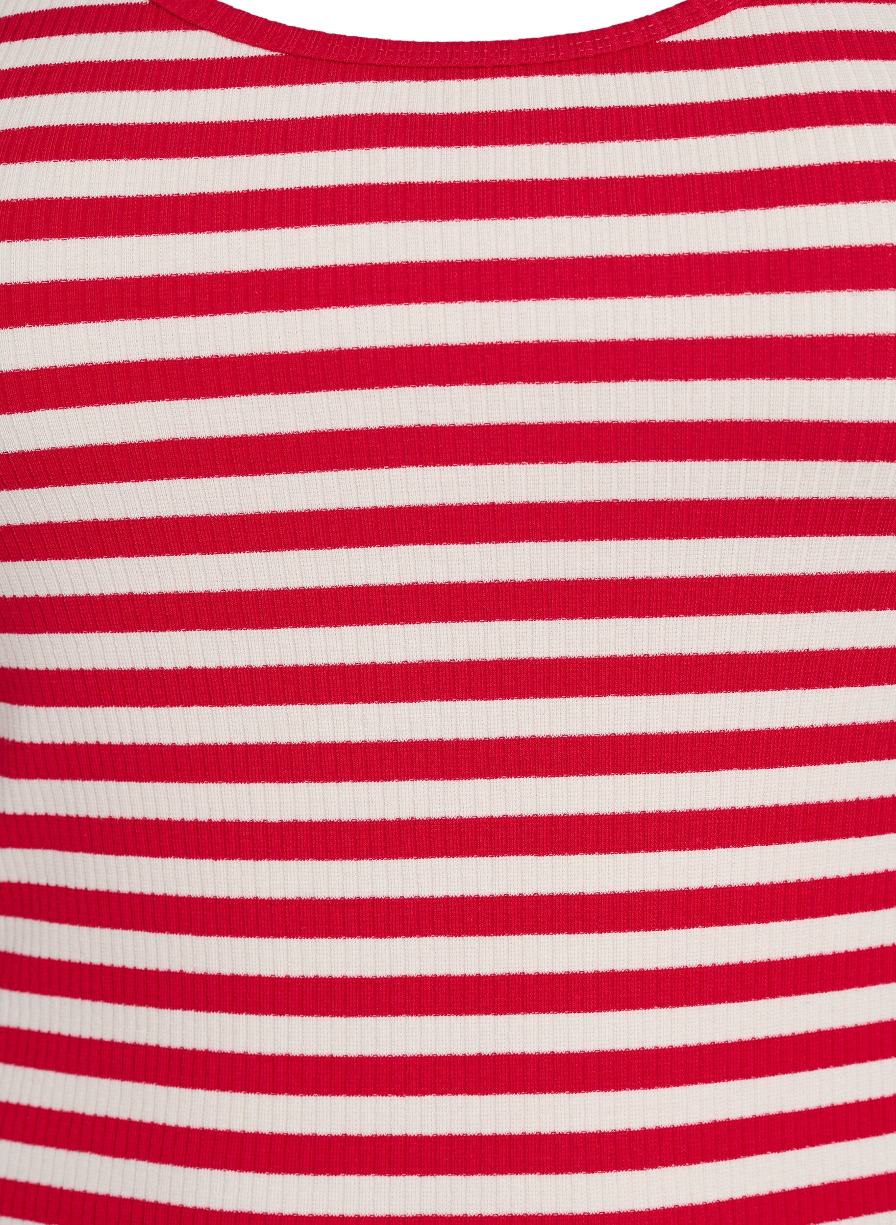 Zizzifashion Striped tank top with a rib structure, Red, Packshot image number 2