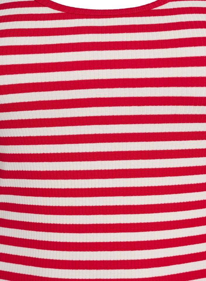 Striped tank top with a rib structure, Red, Packshot image number 2
