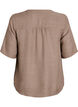 V-neck shirt blouse with short sleeves, Brown, Packshot image number 1