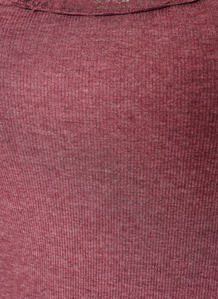 Ribbed top with lace trim, Red, Packshot image number 2