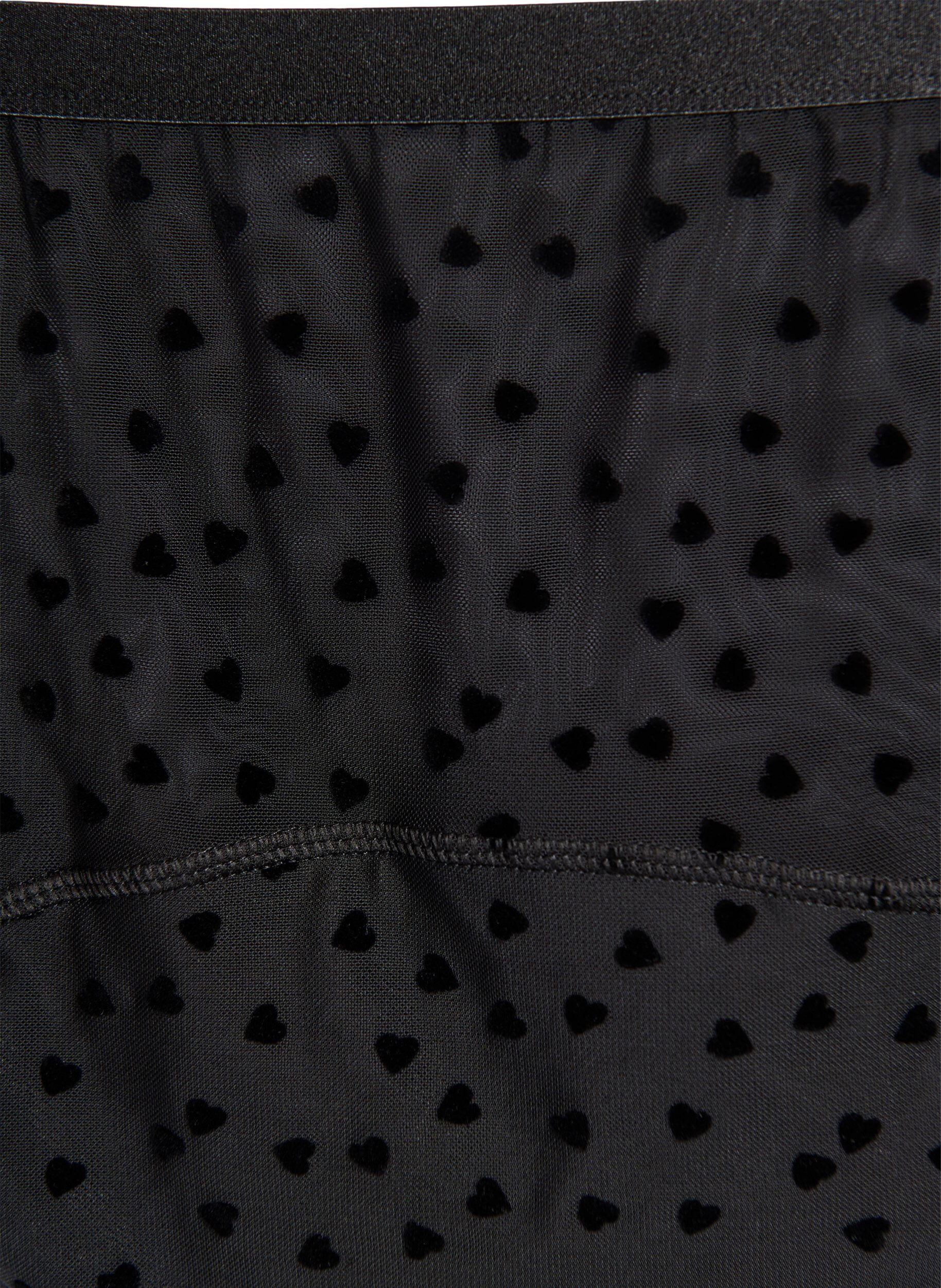 Zizzifashion Hipster period briefs in mesh with heart details, Black, Packshot image number 2