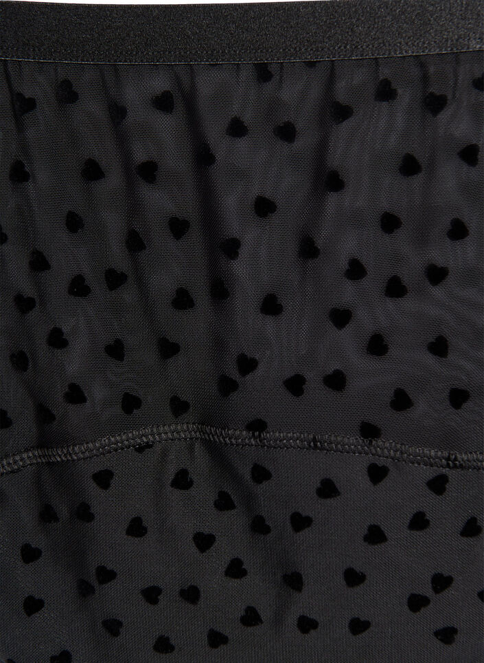 Hipster period briefs in mesh with heart details, Black, Packshot image number 2