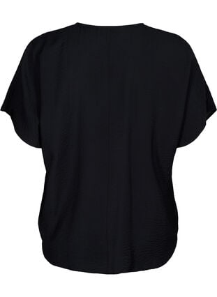 Short sleeve blouse in viscose, Black, Packshot image number 1