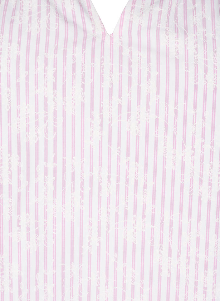 Sleeveless blouse with stripes and floral print, Pink, Packshot image number 2