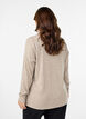 Jersey blouse with collar and cable pattern, Beige, Model image number 2