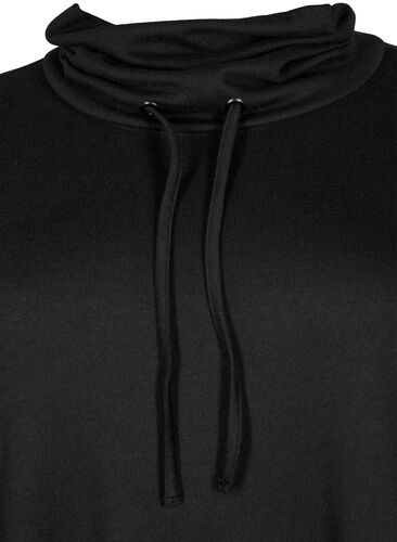 Jersey dress with high neck and pockets, Black, Packshot image number 2