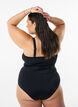 Swimsuit with V-detail and ruching, Black, Model image number 2