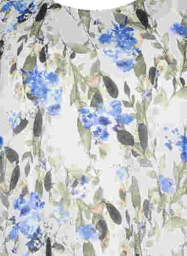 Long-sleeved printed blouse, Blue Flower AOP, Packshot image number 2
