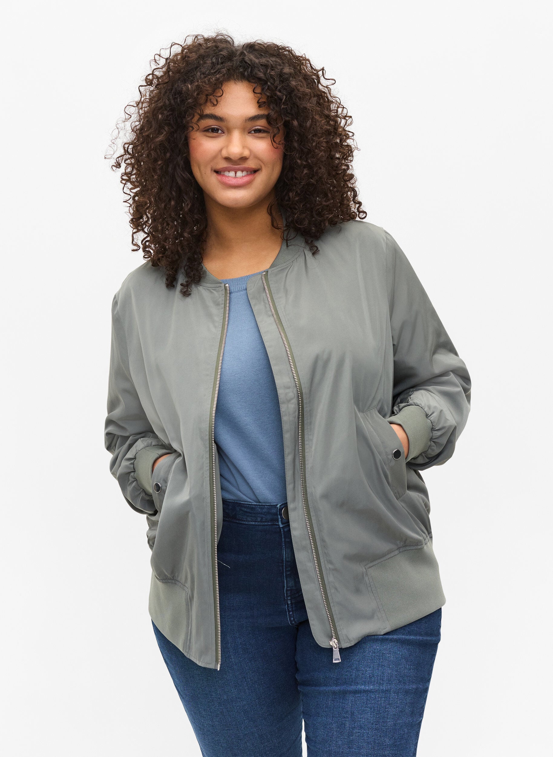 women's plus size bomber jacket with hood