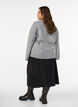 A-line corduroy skirt with buttons, Black, Model image number 2