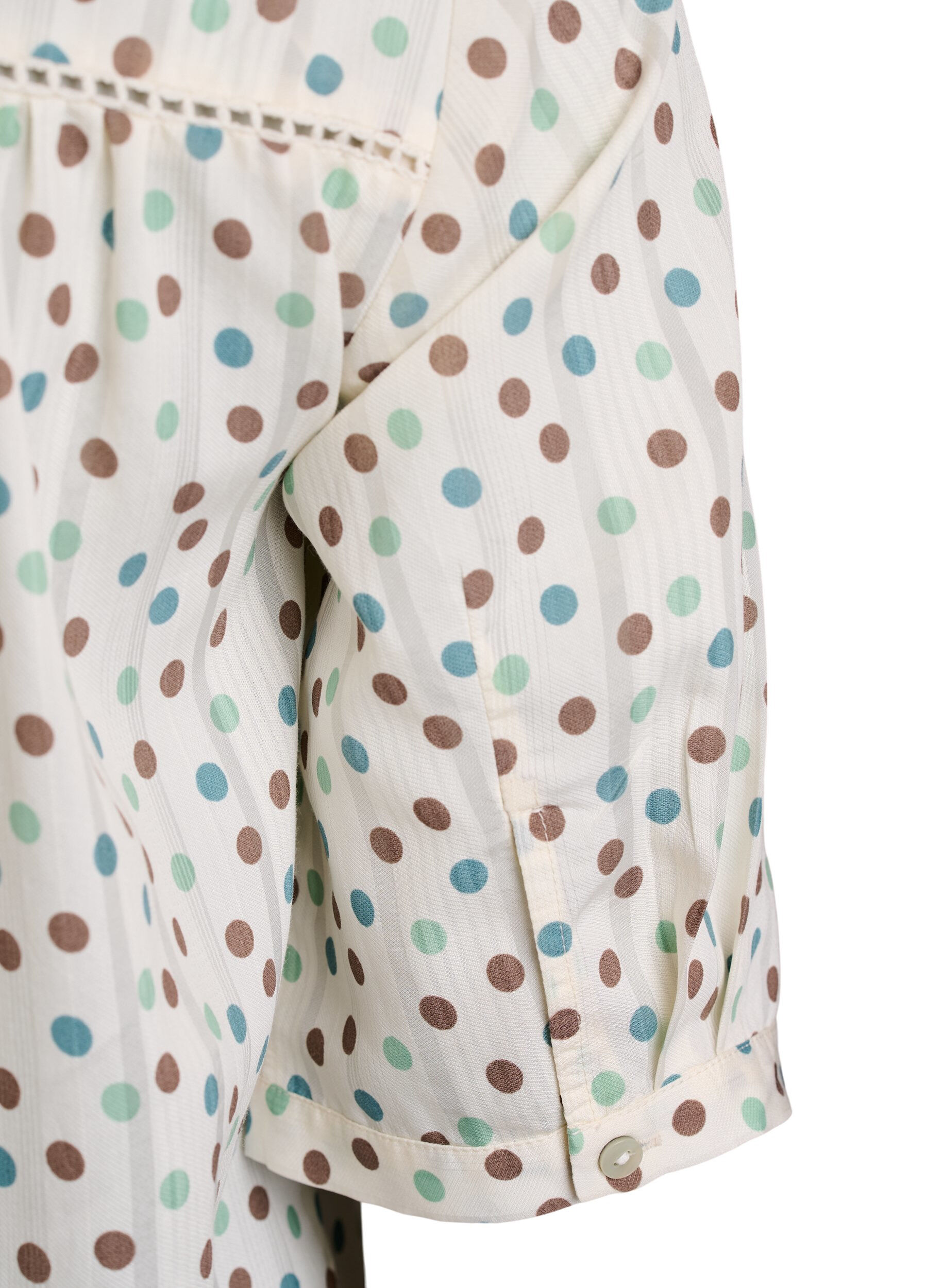 ZizzifashionBlouse with print and 1/2 sleeves, White, Packshot image number 3