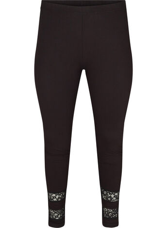 Viscose leggings in a 3/4 length with lace