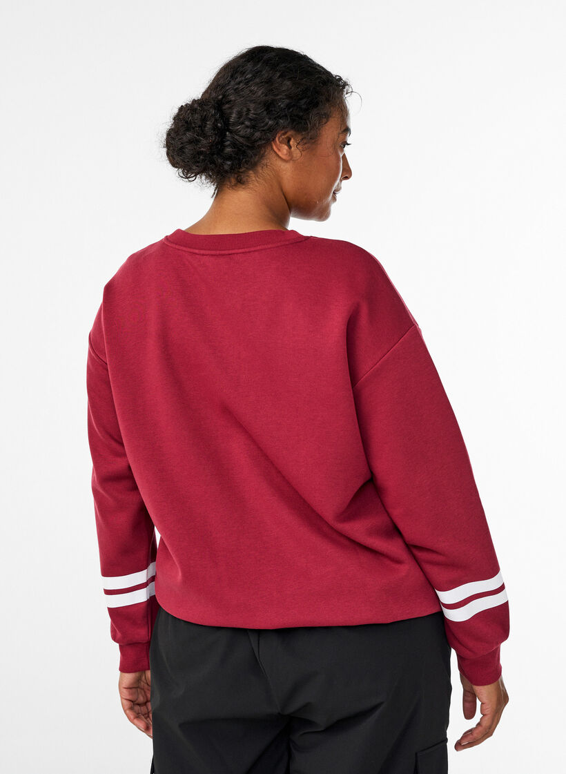 Sweatshirt with statement detail, Red, Model
