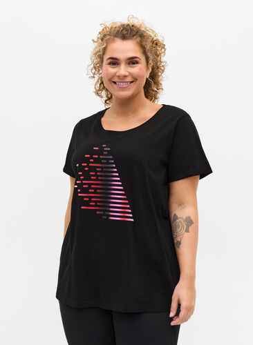 Sports t-shirt with print, Black Gradiant, Model image number 0