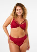 Lace thong with a regular waist, Red, Model image number 0