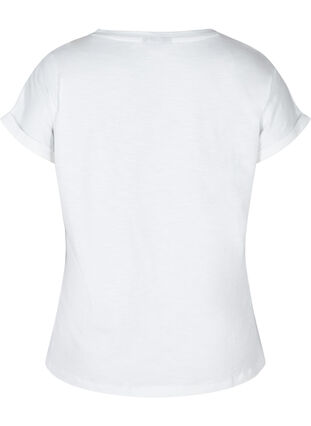 T-shirt with print in organic cotton, Bright White TEXT, Packshot image number 1